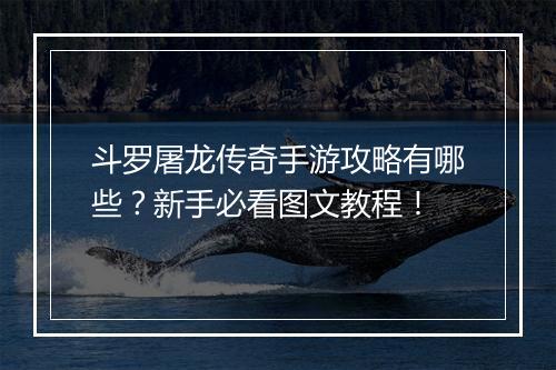 斗罗屠龙传奇手游攻略有哪些？新手必看图文教程！