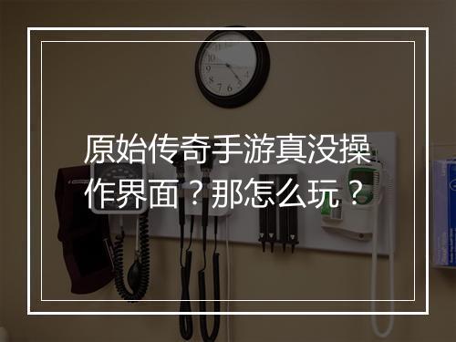 原始传奇手游真没操作界面？那怎么玩？