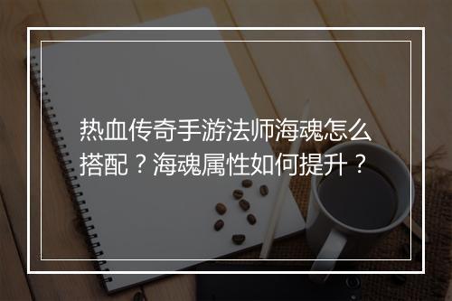 热血传奇手游法师海魂怎么搭配？海魂属性如何提升？