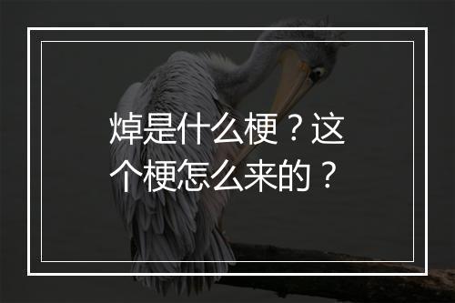 焯是什么梗？这个梗怎么来的？