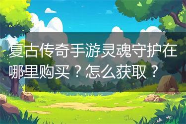 复古传奇手游灵魂守护在哪里购买？怎么获取？