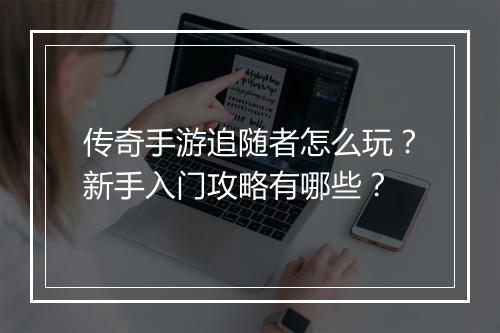 传奇手游追随者怎么玩？新手入门攻略有哪些？