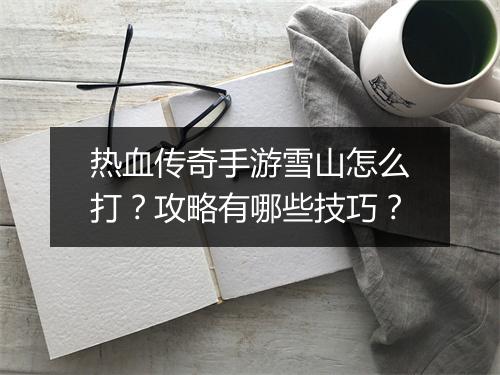 热血传奇手游雪山怎么打？攻略有哪些技巧？