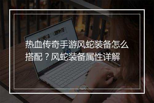 热血传奇手游风蛇装备怎么搭配？风蛇装备属性详解