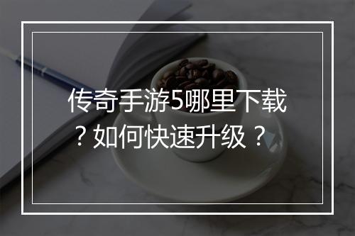 传奇手游5哪里下载？如何快速升级？