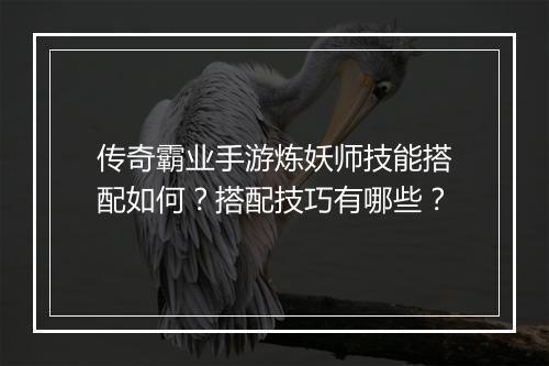 传奇霸业手游炼妖师技能搭配如何？搭配技巧有哪些？