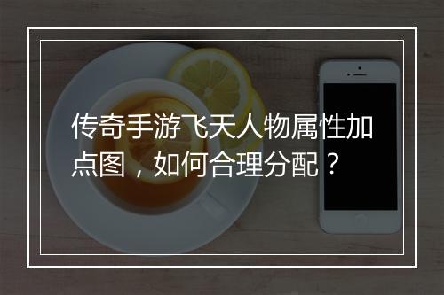传奇手游飞天人物属性加点图，如何合理分配？