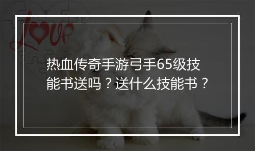 热血传奇手游弓手65级技能书送吗？送什么技能书？