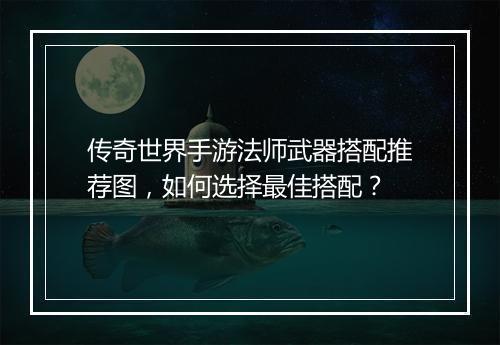 传奇世界手游法师武器搭配推荐图，如何选择最佳搭配？