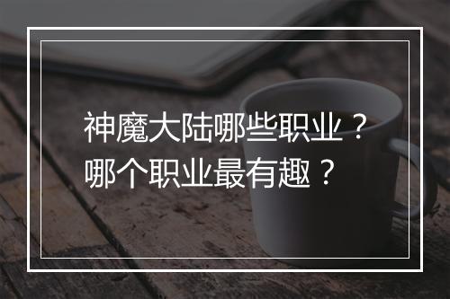 神魔大陆哪些职业？哪个职业最有趣？