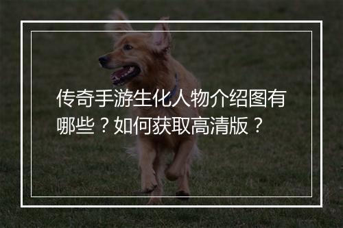 传奇手游生化人物介绍图有哪些？如何获取高清版？
