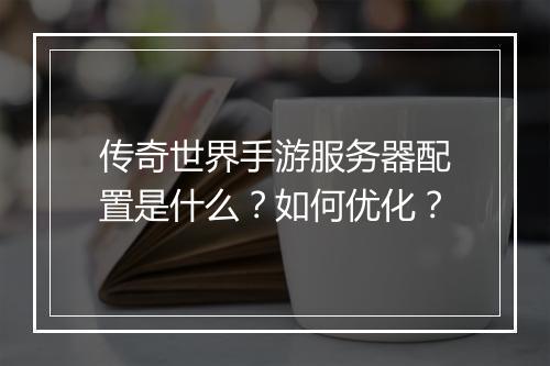 传奇世界手游服务器配置是什么？如何优化？