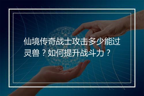 仙境传奇战士攻击多少能过灵兽？如何提升战斗力？