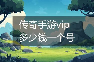 传奇手游vip多少钱一个号