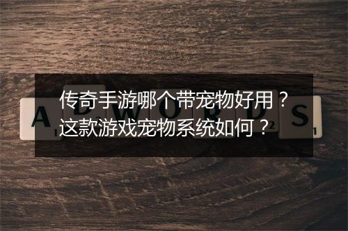 传奇手游哪个带宠物好用？这款游戏宠物系统如何？