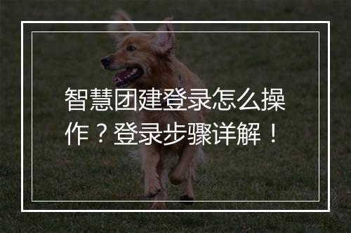智慧团建登录怎么操作？登录步骤详解！