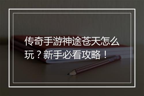 传奇手游神途苍天怎么玩？新手必看攻略！