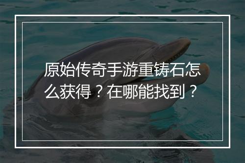 原始传奇手游重铸石怎么获得？在哪能找到？