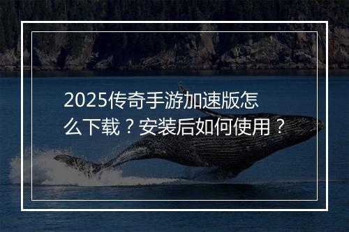 2025传奇手游加速版怎么下载？安装后如何使用？