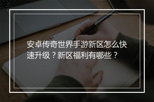 安卓传奇世界手游新区怎么快速升级？新区福利有哪些？