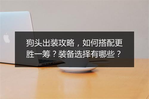 狗头出装攻略，如何搭配更胜一筹？装备选择有哪些？