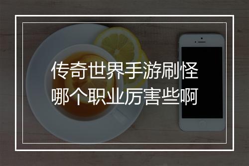 传奇世界手游刷怪哪个职业厉害些啊