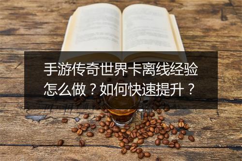 手游传奇世界卡离线经验怎么做？如何快速提升？
