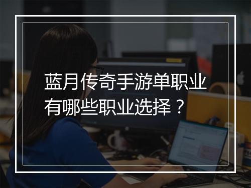 蓝月传奇手游单职业有哪些职业选择？