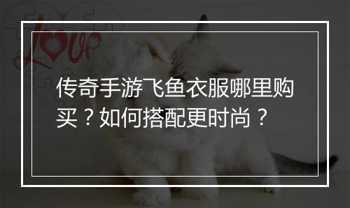 传奇手游飞鱼衣服哪里购买？如何搭配更时尚？