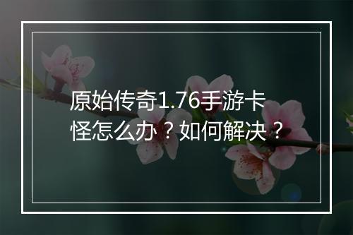 原始传奇1.76手游卡怪怎么办？如何解决？