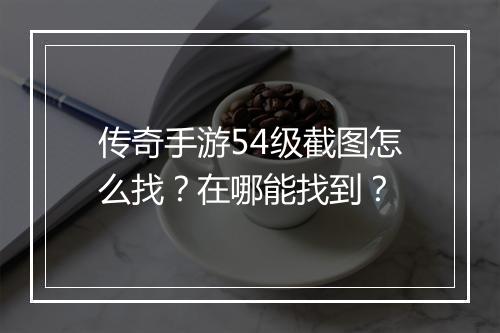 传奇手游54级截图怎么找？在哪能找到？