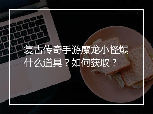 复古传奇手游魔龙小怪爆什么道具？如何获取？
