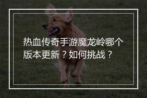 热血传奇手游魔龙岭哪个版本更新？如何挑战？