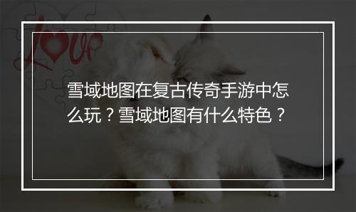 雪域地图在复古传奇手游中怎么玩？雪域地图有什么特色？