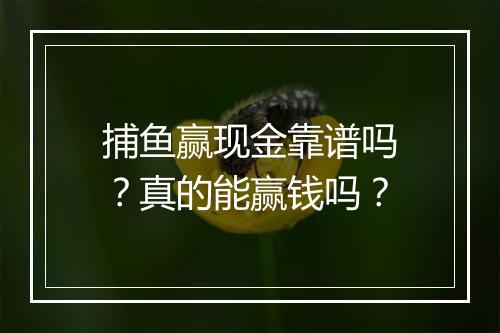 捕鱼赢现金靠谱吗？真的能赢钱吗？