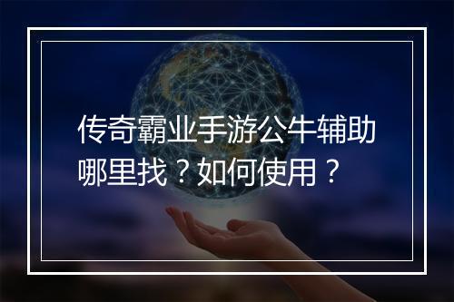 传奇霸业手游公牛辅助哪里找？如何使用？