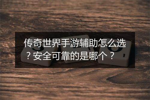 传奇世界手游辅助怎么选？安全可靠的是哪个？