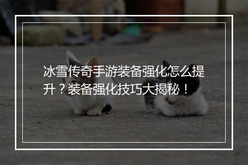冰雪传奇手游装备强化怎么提升？装备强化技巧大揭秘！