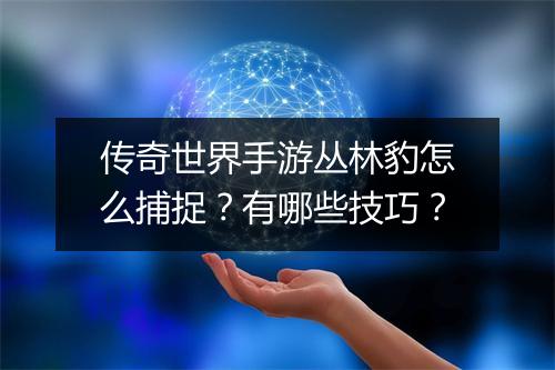 传奇世界手游丛林豹怎么捕捉？有哪些技巧？