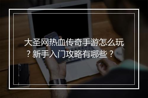 大圣网热血传奇手游怎么玩？新手入门攻略有哪些？
