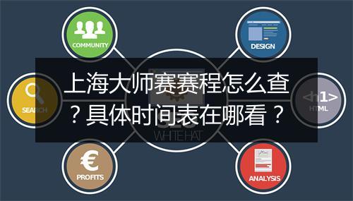 上海大师赛赛程怎么查？具体时间表在哪看？