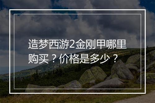 造梦西游2金刚甲哪里购买？价格是多少？