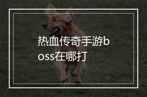 热血传奇手游boss在哪打