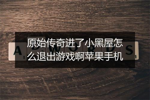 原始传奇进了小黑屋怎么退出游戏啊苹果手机