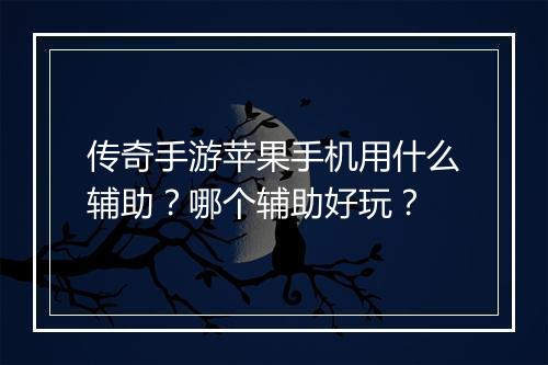 传奇手游苹果手机用什么辅助？哪个辅助好玩？