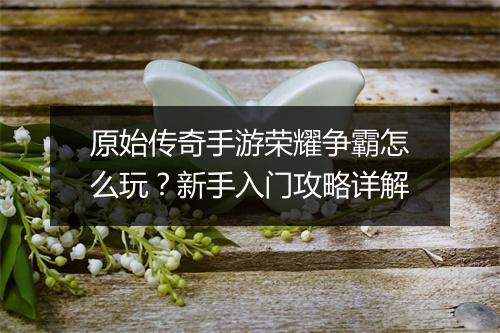 原始传奇手游荣耀争霸怎么玩？新手入门攻略详解