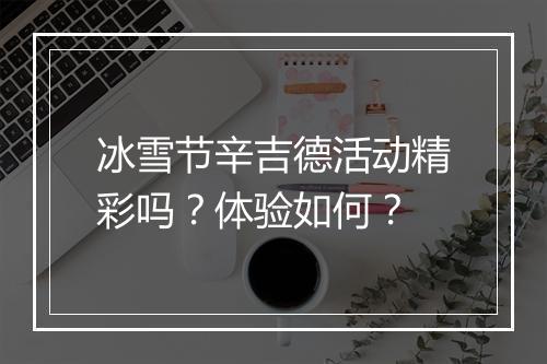 冰雪节辛吉德活动精彩吗？体验如何？