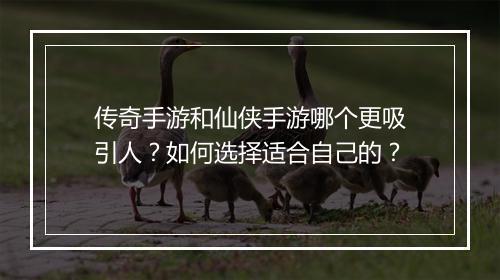 传奇手游和仙侠手游哪个更吸引人？如何选择适合自己的？