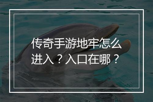 传奇手游地牢怎么进入？入口在哪？