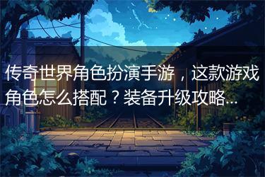 传奇世界角色扮演手游，这款游戏角色怎么搭配？装备升级攻略？